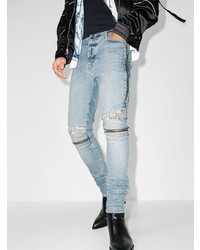 hellblaue bedruckte enge Jeans von Amiri