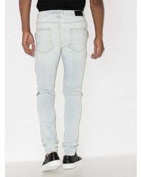 hellblaue bedruckte enge Jeans von Amiri