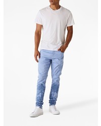 hellblaue bedruckte enge Jeans von purple brand