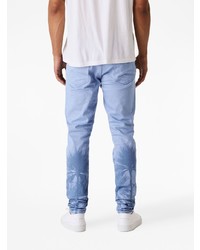 hellblaue bedruckte enge Jeans von purple brand