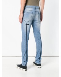 hellblaue bedruckte enge Jeans von RtA