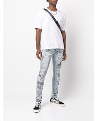 hellblaue bedruckte enge Jeans von Ksubi