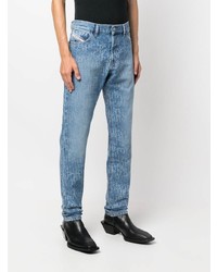 hellblaue bedruckte Jeans von Diesel