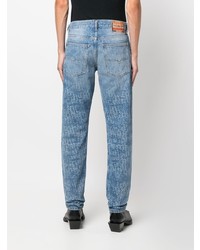 hellblaue bedruckte Jeans von Diesel