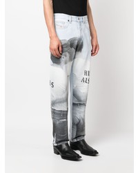 hellblaue bedruckte Jeans von Diesel