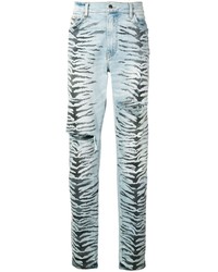 hellblaue bedruckte Jeans von Amiri