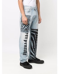 hellblaue bedruckte Jeans von Roberto Cavalli