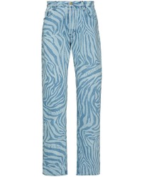 hellblaue bedruckte Jeans von Aries