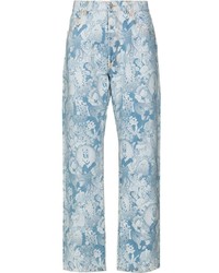 hellblaue bedruckte Jeans von Aries