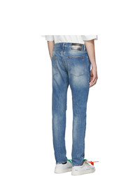 hellblaue bedruckte Jeans von Palm Angels