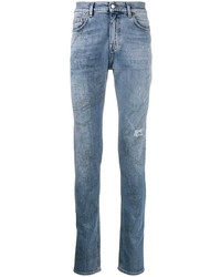hellblaue bedruckte Jeans von Buscemi