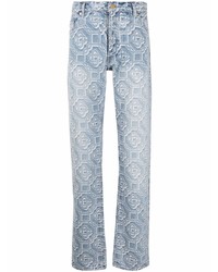 hellblaue bedruckte Jeans von Casablanca