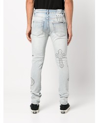 hellblaue bedruckte Jeans von Ksubi