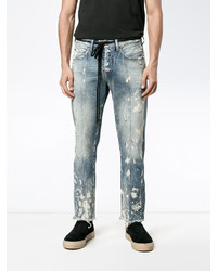hellblaue bedruckte Jeans von Off-White