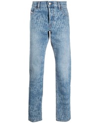 hellblaue bedruckte Jeans von Diesel