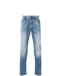 hellblaue bedruckte Jeans von Diesel