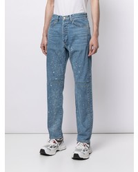 hellblaue bedruckte Jeans von Facetasm