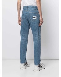 hellblaue bedruckte Jeans von Facetasm