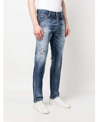 hellblaue bedruckte Jeans von DSQUARED2