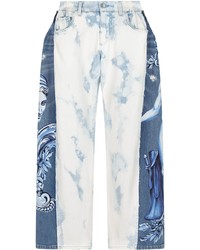 hellblaue bedruckte Jeans von Dolce & Gabbana