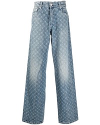 hellblaue bedruckte Jeans von Domenico Formichetti