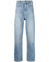 hellblaue bedruckte Jeans von DOMREBEL