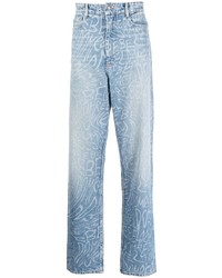 hellblaue bedruckte Jeans von DOMREBEL