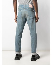 hellblaue bedruckte Jeans von Lost Daze