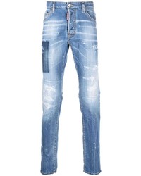 hellblaue bedruckte Jeans von DSQUARED2