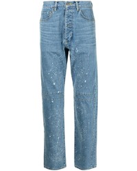 hellblaue bedruckte Jeans von Facetasm