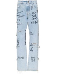 hellblaue bedruckte Jeans von Faith Connexion