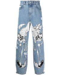 hellblaue bedruckte Jeans von Gcds