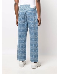 hellblaue bedruckte Jeans von PACCBET