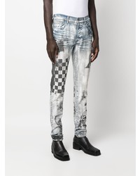 hellblaue bedruckte Jeans von Amiri