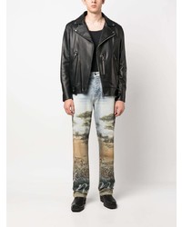 hellblaue bedruckte Jeans von Amiri