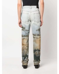 hellblaue bedruckte Jeans von Amiri