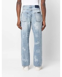 hellblaue bedruckte Jeans von Ksubi