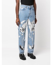 hellblaue bedruckte Jeans von Gcds
