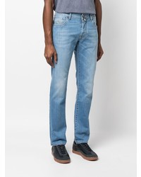 hellblaue bedruckte Jeans von Jacob Cohen