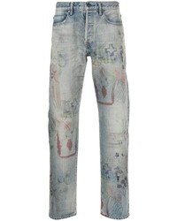 hellblaue bedruckte Jeans von John Elliott