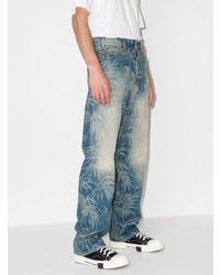 hellblaue bedruckte Jeans von Palm Angels