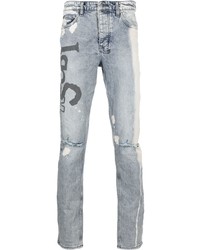 hellblaue bedruckte Jeans von Ksubi