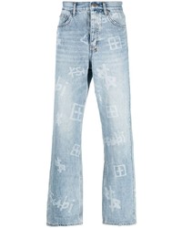 hellblaue bedruckte Jeans von Ksubi