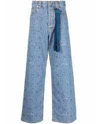 hellblaue bedruckte Jeans von Lanvin