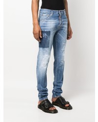 hellblaue bedruckte Jeans von DSQUARED2