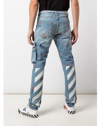 hellblaue bedruckte Jeans von Off-White