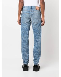 hellblaue bedruckte Jeans von Diesel