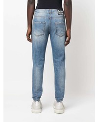 hellblaue bedruckte Jeans von John Richmond