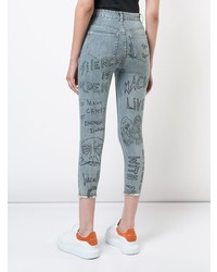 hellblaue bedruckte Jeans von Haculla