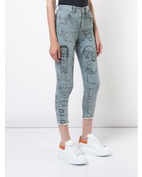 hellblaue bedruckte Jeans von Haculla